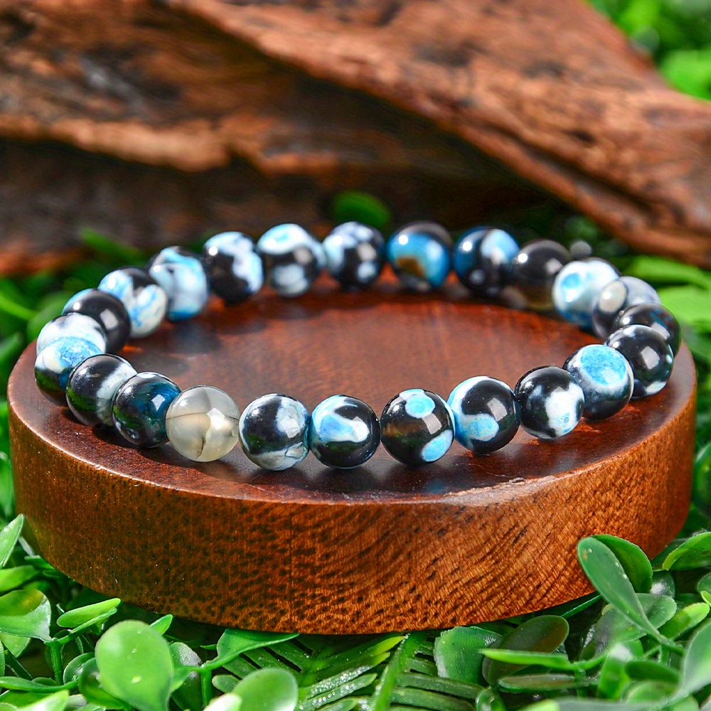 Handmade Natural Blue-fire Agate Bracelet, Casual & Special Occasions